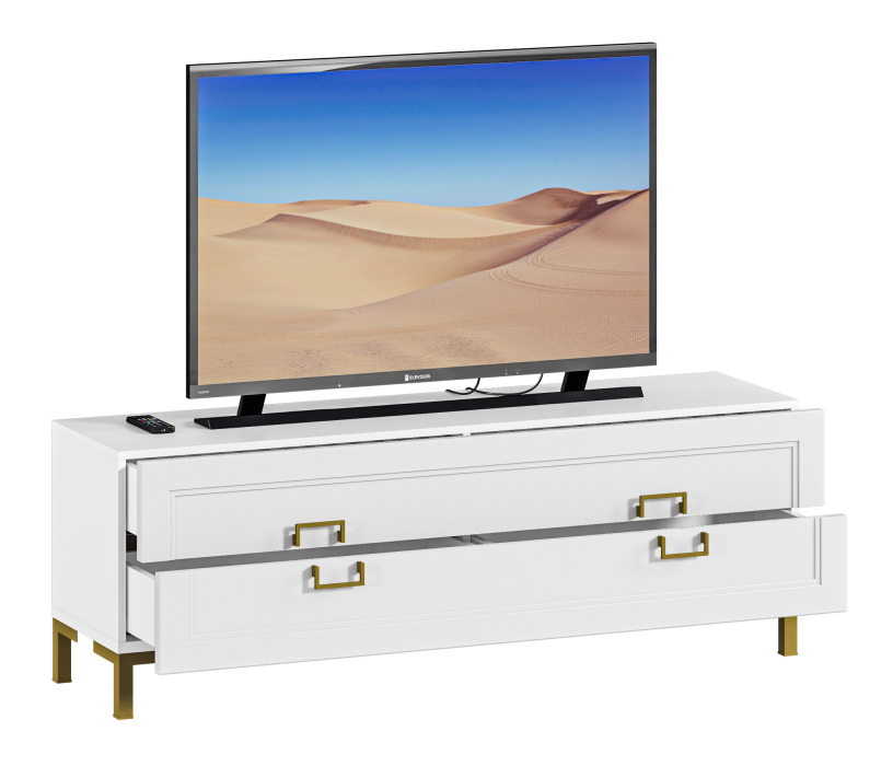 ТВ-тумбы, Тумба под телевизор Ассоль СБ-3433 Белый/МДФ Белый