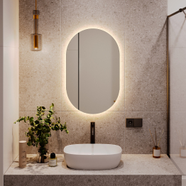 Овальное зеркало 80x50 см. GENGLASS Nolvis NF LED S