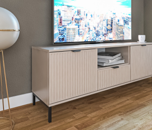 Тумба под телевизор Турин СБ-3572 Кашемир серый/МДФ Кашемир