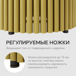 Стол круглый обеденный с золотым металлическим подстольем TRUBIS Wood L 100