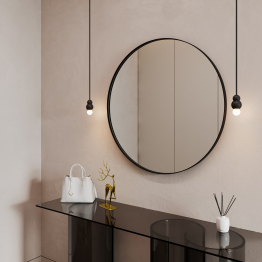 Дизайнерское настенное зеркало GENGLASS Rauntel L в металлической раме