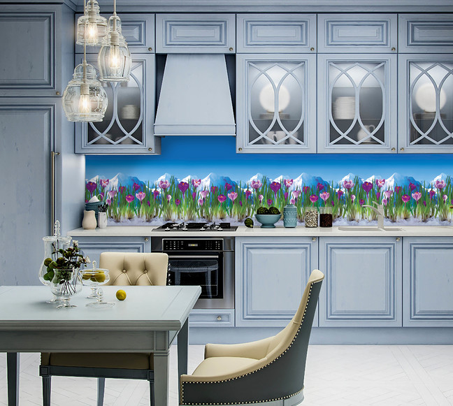 Стеновые панели из АБС-пластика, Кухонный фартук Шафран 3000x600x1.5 мм глянец