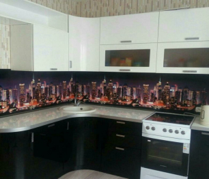 Кухонный фартук Ночной город 1000x600x1.5 мм глянец