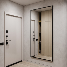 Дизайнерское настенное напольное зеркало GENGLASS Halfeo XL в металлической раме