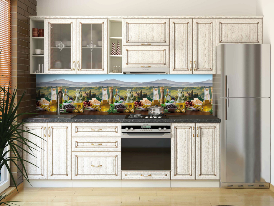Стеновые панели из АБС-пластика, Кухонный фартук Прованс 2000x600x1.5 мм глянец
