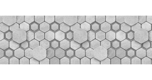 Кухонный фартук Соты 3Dсерый 2000x600x1.5 мм глянец