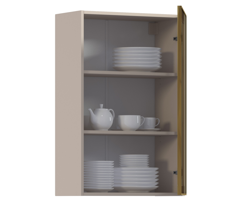 Навесные, Навесной шкаф Регина РП-160 (Песочный/Витрина Золото)