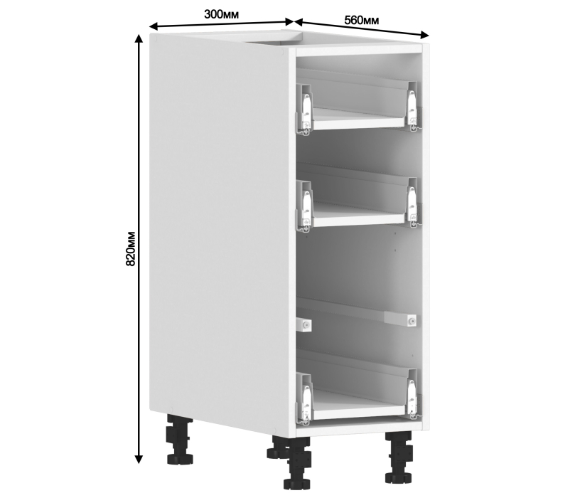 Корпус, Регина корпус для стола 3 ящ 30х82 см