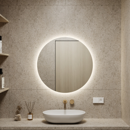 Зеркало с нейтральной подсветкой GENGLASS RAUNTEL NF LED M, с проводом 79х79 см