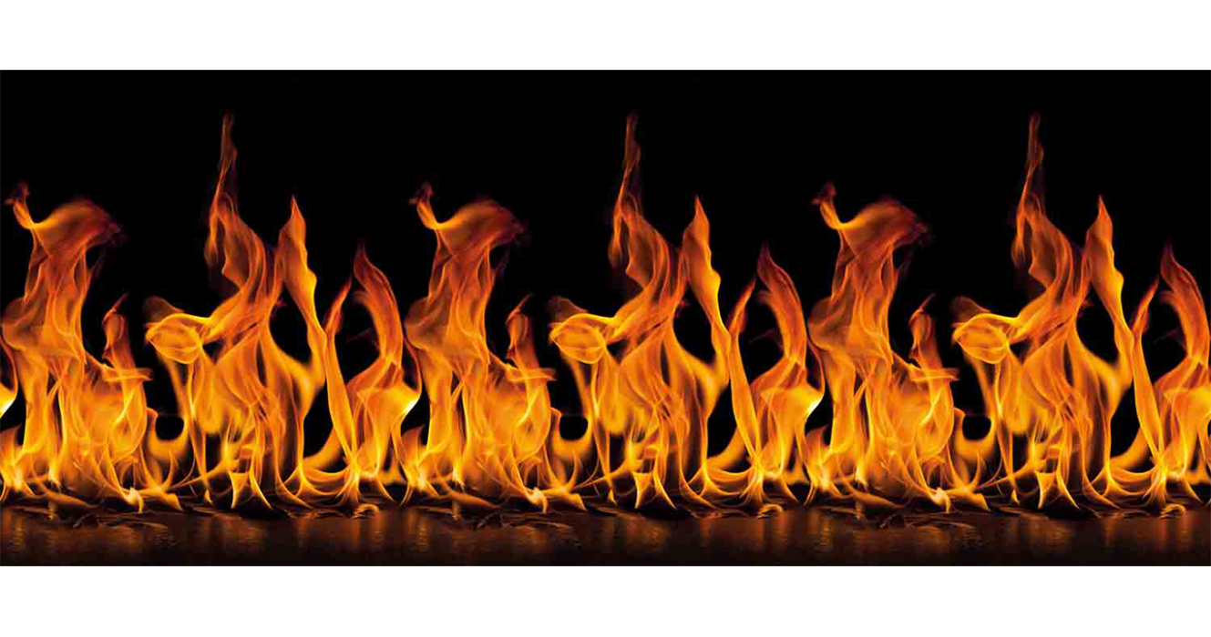 Стеновые панели из АБС-пластика, Кухонный фартук Огонь 1000x600x1.5 мм глянец