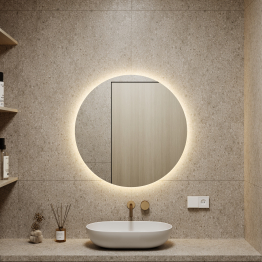 Зеркало с тёплой подсветкой GENGLASS RAUNTEL NF LED M, с проводом 79х79 см