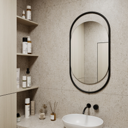 Дизайнерское настенное зеркало GENGLASS Evelix S в металлической раме
