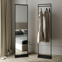 Дизайнерское напольное одностороннее зеркало GENGLASS Zeliso в металлической раме