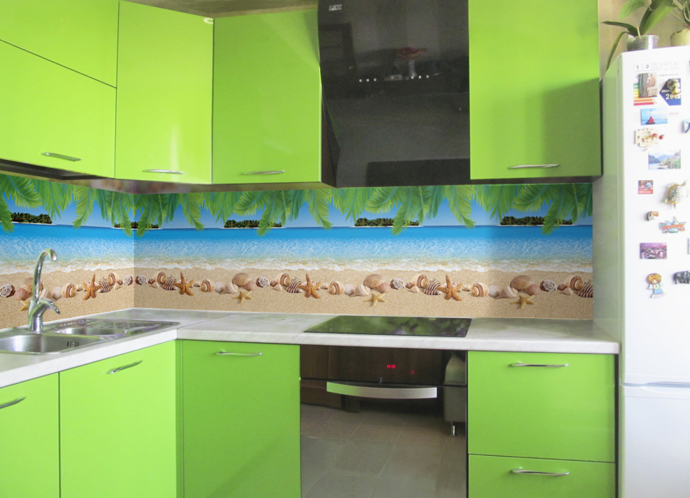 Стеновые панели из АБС-пластика, Кухонный фартук Острова 3000x600x1.5 мм глянец